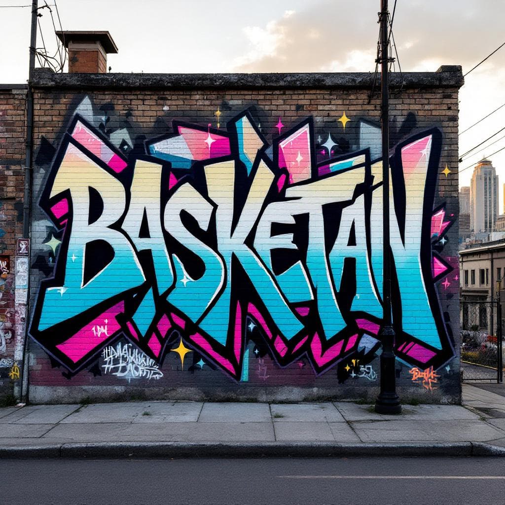 wildstyle art: BASKETAN. This wildstyle graffiti piece represents a unique interpretation of "BASKETAN".