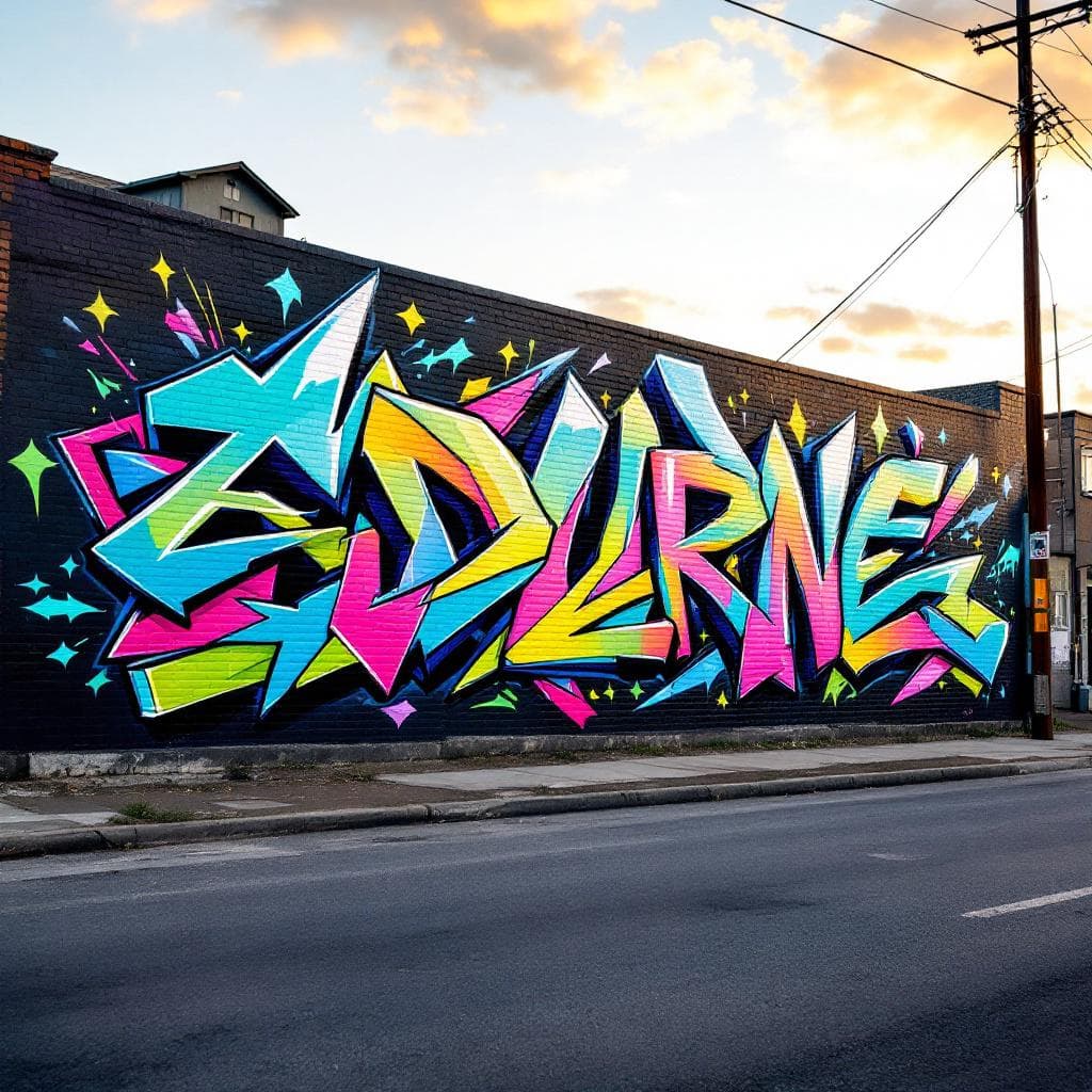 wildstyle art: Edurne. Explore this stunning wildstyle creation that brings "Edurne" to life.