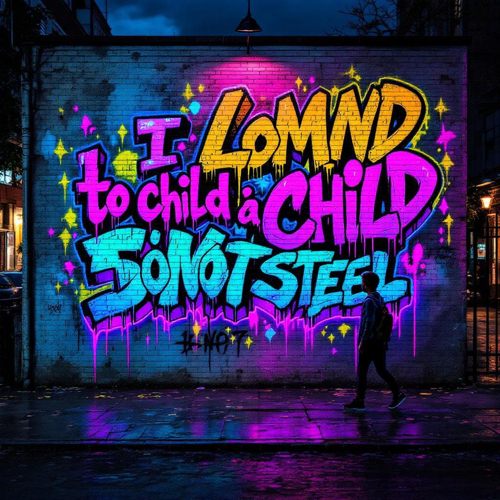 drip graffiti: I belong to a child do not steal me