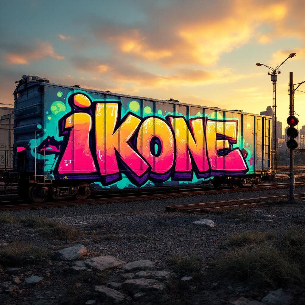 3d-style graffiti: iKOnE