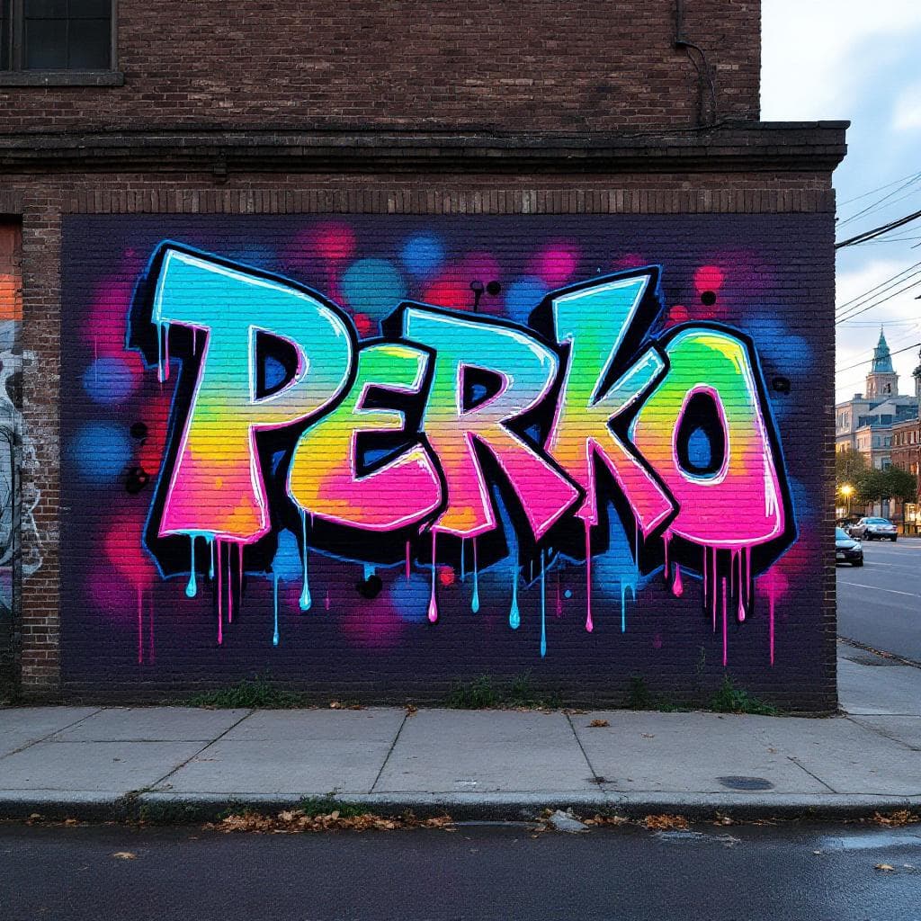 drip art: Perko. Explore this stunning drip creation that brings "Perko" to life.