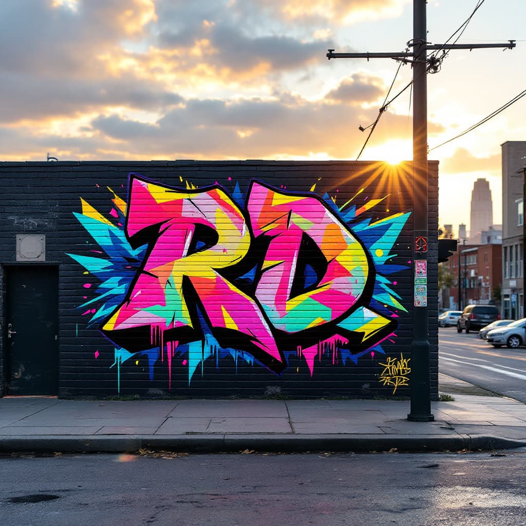 stencil graffiti: RD