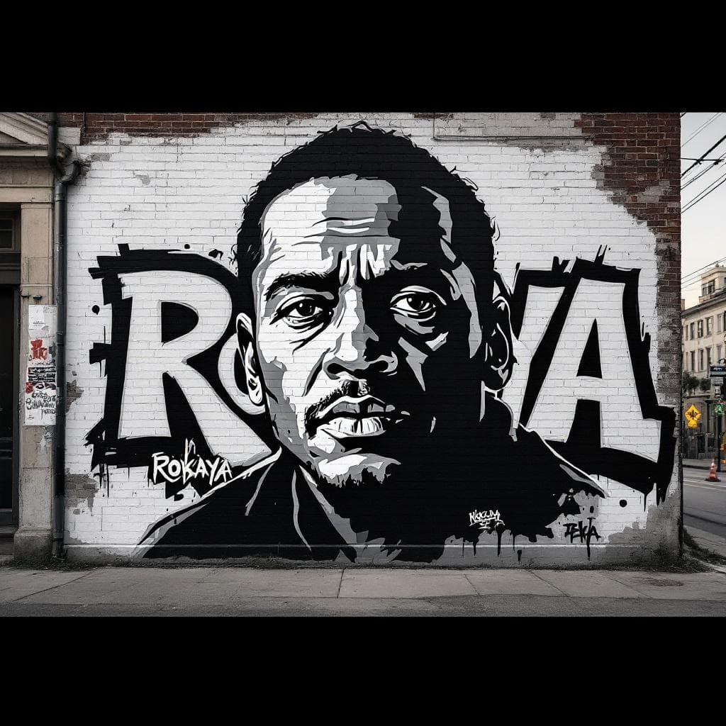 stencil graffiti: Rokaya