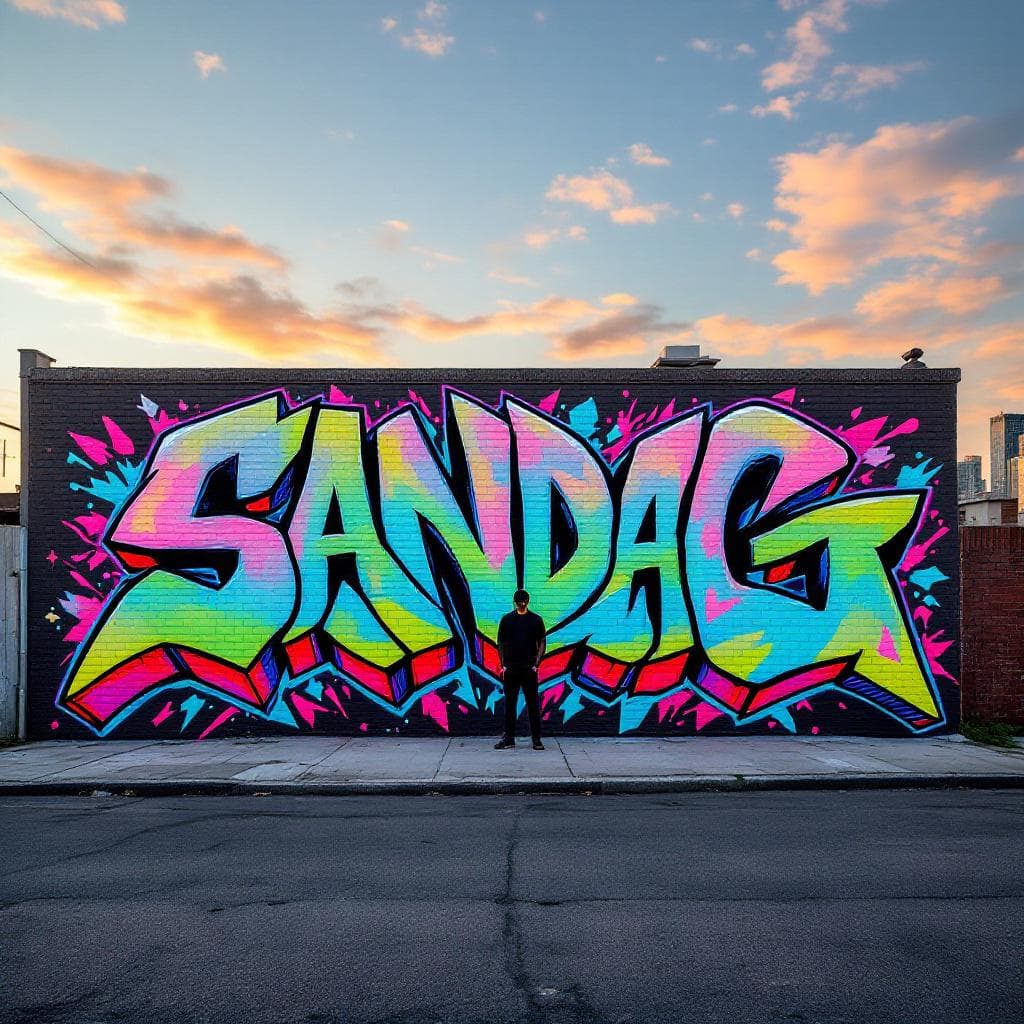 wildstyle art: Sandabg. Discover the artistic vision behind "Sandabg" in this wildstyle masterpiece.