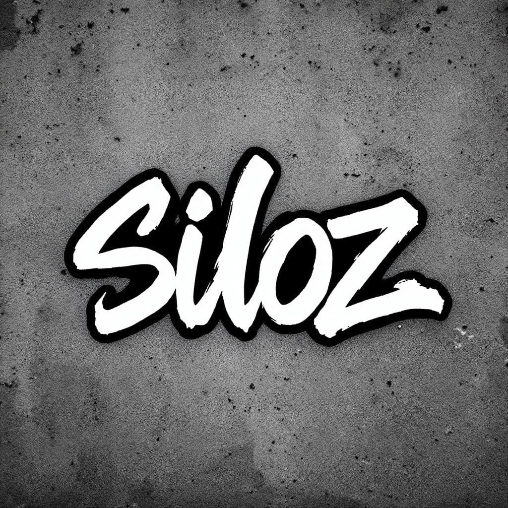 siloz, in white letters, generated on a full black background
