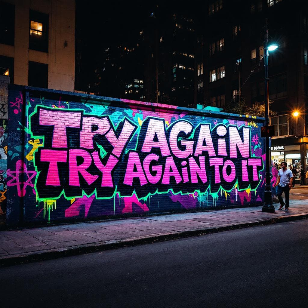 blockbuster art: try again with it. Discover the artistic vision behind "try again with it" in this blockbuster masterpiece.