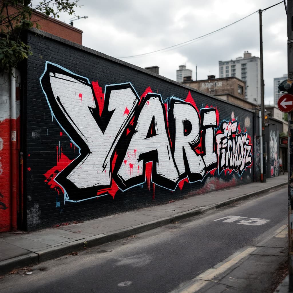 straight-letters graffiti: YARI FİNALDEYİZ